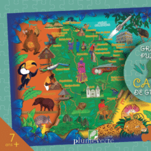 Une carte de la Guyane en puzzle de 357 pièces.
