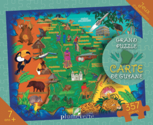 Une carte de la Guyane en puzzle de 357 pièces.
